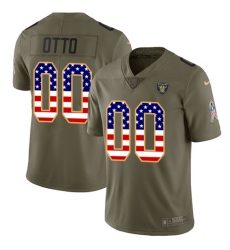 Men's Nike Oakland Raiders #00 Jim Otto Limited Olive/USA Flag 2017 Salute to Service NFL Jersey