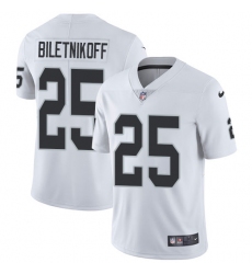 Men's Nike Oakland Raiders #25 Fred Biletnikoff White Vapor Untouchable Limited Player NFL Jersey