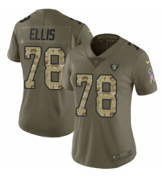Women's Nike Oakland Raiders #78 Justin Ellis Limited Olive/Camo 2017 Salute to Service NFL Jersey