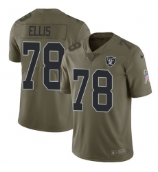 Youth Nike Oakland Raiders #78 Justin Ellis Limited Olive 2017 Salute to Service NFL Jersey