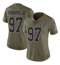 Women's Nike Oakland Raiders #97 Mario Edwards Jr Limited Olive 2017 Salute to Service NFL Jersey