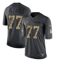 Youth Nike Oakland Raiders #77 Lyle Alzado Limited Black 2016 Salute to Service NFL Jersey
