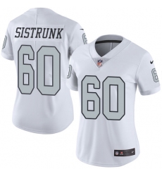 Women's Nike Oakland Raiders #60 Otis Sistrunk Limited White Rush Vapor Untouchable NFL Jersey