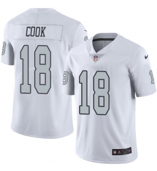 Men's Nike Oakland Raiders #18 Connor Cook Limited White Rush Vapor Untouchable NFL Jersey