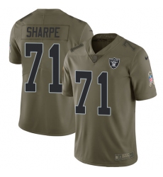 Youth Nike Oakland Raiders #71 David Sharpe Limited Olive 2017 Salute to Service NFL Jersey