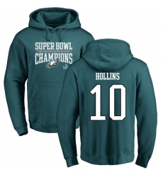 Nike Philadelphia Eagles #10 Mack Hollins Green Super Bowl LII Champions Pullover Hoodie