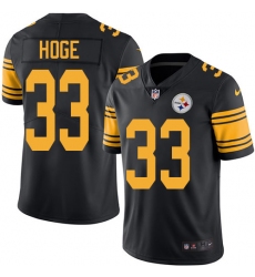Youth Nike Pittsburgh Steelers #33 Merril Hoge Limited Black Rush Vapor Untouchable NFL Jersey