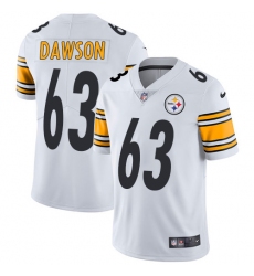 Men's Nike Pittsburgh Steelers #63 Dermontti Dawson White Vapor Untouchable Limited Player NFL Jersey