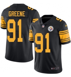 Youth Nike Pittsburgh Steelers #91 Kevin Greene Limited Black Rush Vapor Untouchable NFL Jersey