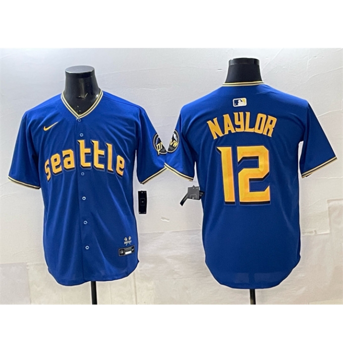 Men's Seattle Mariners #12 Josh Naylor Royal 2025 Limited Stitched jersey