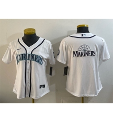 Youth Seattle Mariners Team Big Logo White Cool Base Stitched Baseball Jersey