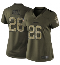 Women's Nike Pittsburgh Steelers #26 Le'Veon Bell Elite Green Salute to Service NFL Jersey