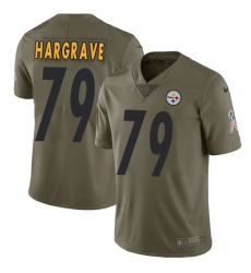 Youth Nike Pittsburgh Steelers #79 Javon Hargrave Limited Olive 2017 Salute to Service NFL Jersey