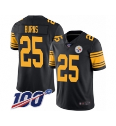 Youth Pittsburgh Steelers #25 Artie Burns Limited Black Rush Vapor Untouchable 100th Season Football Jersey