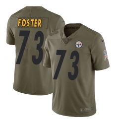 Men's Nike Pittsburgh Steelers #73 Ramon Foster Limited Olive 2017 Salute to Service NFL Jersey