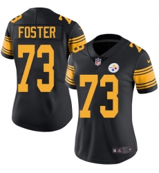 Women's Nike Pittsburgh Steelers #73 Ramon Foster Limited Black Rush Vapor Untouchable NFL Jersey