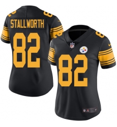 Women's Nike Pittsburgh Steelers #82 John Stallworth Limited Black Rush Vapor Untouchable NFL Jersey