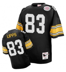 Mitchell And Ness Pittsburgh Steelers #83 Louis Lipps Black Team Color Authentic Throwback NFL Jersey