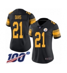 Women's Pittsburgh Steelers #21 Sean Davis Limited Black Rush Vapor Untouchable 100th Season Football Jersey