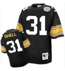 Mitchell And Ness Pittsburgh Steelers #31 Donnie Shell Black Team Color Authentic Throwback NFL Jersey