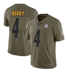 Men's Nike Pittsburgh Steelers #4 Jordan Berry Limited Olive 2017 Salute to Service NFL Jersey
