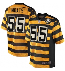 Men's Nike Pittsburgh Steelers #55 Arthur Moats Limited Yellow/Black Alternate 80TH Anniversary Throwback NFL Jersey