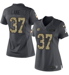 Women's Nike Pittsburgh Steelers #37 Carnell Lake Limited Black 2016 Salute to Service NFL Jersey
