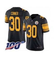 Men's Pittsburgh Steelers #30 James Conner Limited Black Rush Vapor Untouchable 100th Season Football Jersey