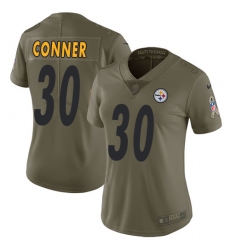 Women's Nike Pittsburgh Steelers #30 James Conner Limited Olive 2017 Salute to Service NFL Jersey