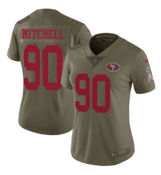 Women's Nike San Francisco 49ers #90 Earl Mitchell Limited Olive 2017 Salute to Service NFL Jersey
