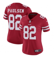 Women's Nike San Francisco 49ers #82 Logan Paulsen Red Team Color Vapor Untouchable Limited Player NFL Jersey