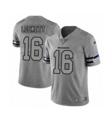 Men's Seattle Seahawks #16 Tyler Lockett Limited Gray Team Logo Gridiron Football Jersey