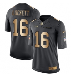 Youth Nike Seattle Seahawks #16 Tyler Lockett Limited Black/Gold Salute to Service NFL Jersey