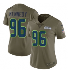 Women's Nike Seattle Seahawks #96 Cortez Kennedy Limited Olive 2017 Salute to Service NFL Jersey