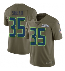 Men's Nike Seattle Seahawks #35 DeShawn Shead Limited Olive 2017 Salute to Service NFL Jersey