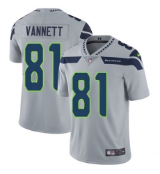 Men's Nike Seattle Seahawks #81 Nick Vannett Grey Alternate Vapor Untouchable Limited Player NFL Jersey