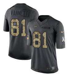 Youth Nike Seattle Seahawks #81 Nick Vannett Limited Black 2016 Salute to Service NFL Jersey