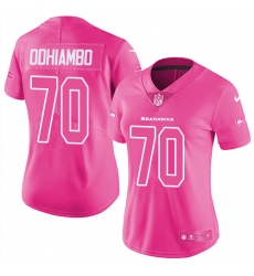 Women's Nike Seattle Seahawks #70 Rees Odhiambo Limited Pink Rush Fashion NFL Jersey