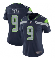 Women's Nike Seattle Seahawks #9 Jon Ryan Steel Blue Team Color Vapor Untouchable Limited Player NFL Jersey