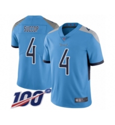 Youth Tennessee Titans #4 Ryan Succop Light Blue Alternate Vapor Untouchable Limited Player 100th Season Football Jersey