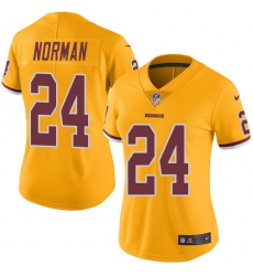 Women's Nike Washington Redskins #24 Josh Norman Limited Gold Rush Vapor Untouchable NFL Jersey