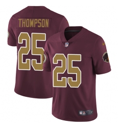 Men's Nike Washington Redskins #25 Chris Thompson Burgundy Red/Gold Number Alternate 80TH Anniversary Vapor Untouchable Limited Player NFL Jersey