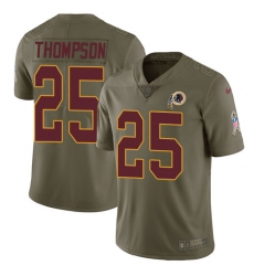 Men's Nike Washington Redskins #25 Chris Thompson Limited Olive 2017 Salute to Service NFL Jersey