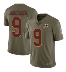 Men's Nike Washington Redskins #9 Sonny Jurgensen Limited Olive 2017 Salute to Service NFL Jersey