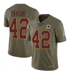 Men's Nike Washington Redskins #42 Charley Taylor Limited Olive 2017 Salute to Service NFL Jersey