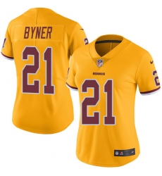 Women's Nike Washington Redskins #21 Earnest Byner Limited Gold Rush Vapor Untouchable NFL Jersey