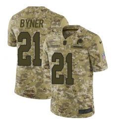 Youth Nike Washington Redskins #21 Earnest Byner Limited Camo 2018 Salute to Service NFL Jersey