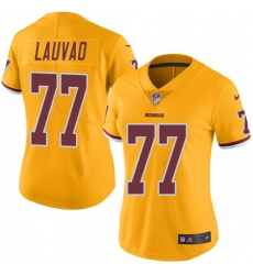 Women's Nike Washington Redskins #77 Shawn Lauvao Limited Gold Rush Vapor Untouchable NFL Jersey