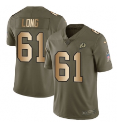Men's Nike Washington Redskins #61 Spencer Long Limited Olive/Gold 2017 Salute to Service NFL Jersey