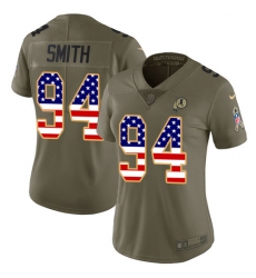 Women's Nike Washington Redskins #94 Preston Smith Limited Olive/USA Flag 2017 Salute to Service NFL Jersey